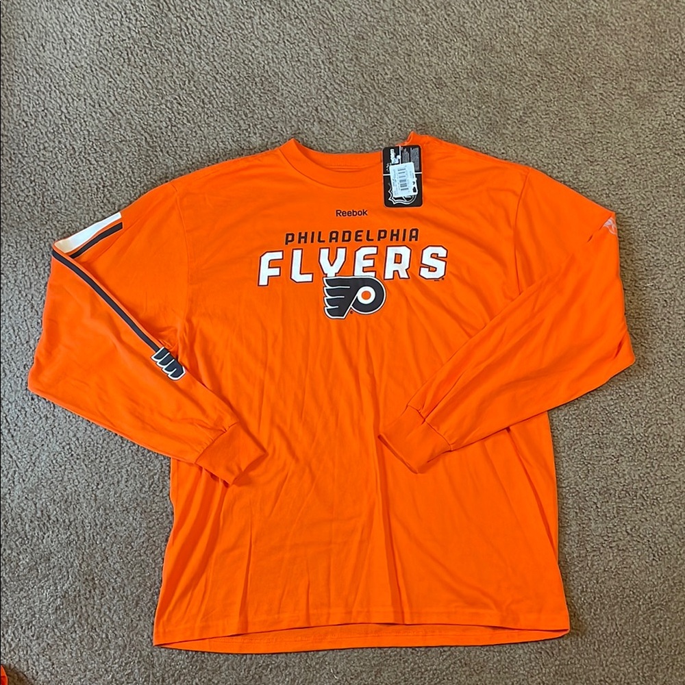 Reebok Orange Long Sleeve Tees